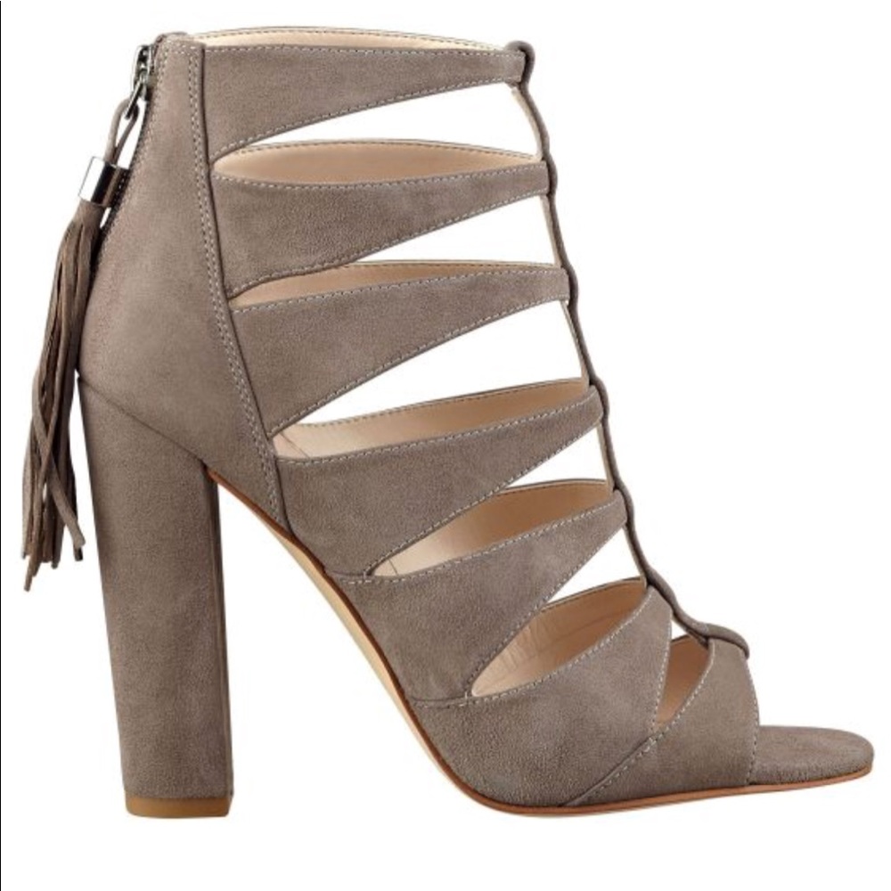 Marc Fisher Hindera Suede Open Toe Caged Heels